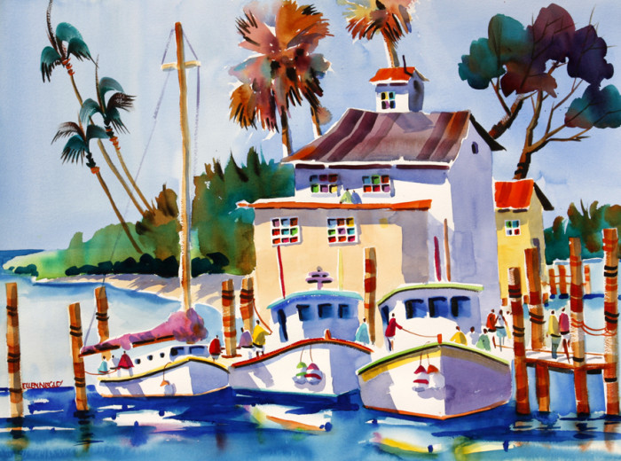 Tropical Watercolor Paintings Express the Vibrancy of Floridian Themes